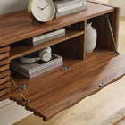 Modway - Emric Vague 71 » Armoire TV murale, Noyer-Gestion des câbles avec Grommet