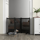 PawHut - Barrière pour chien 3 panneaux pliable avec pieds pour taille moyenne et inférieure - noir-Deux supports supplémentaires pour une stabilité accrue 