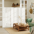 HOMCOM - Paravent autoportant à 6 panneaux motif géométrique pour chambre - blanc-Ce séparateur de pièce à six panneaux s’étend jusqu’à 94,5 po (240 cm) de large pour une gestion flexible de l’espace  
