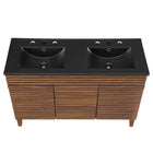 Modway - Render 48" Meuble de salle de bain à double lavabo - Noir noyer-8