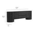 Modway - Duval Ovale de 71 pouces Armoire TV, Noir-Charnières à fermeture douce