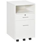 Vinsetto - Classeur à 2 tiroirs pour documents format lettre/A4 avec serrure - blanc-Excellent espace de rangement pour garder votre bureau, votre salle d'étude ou votre chambre bien rangés 
