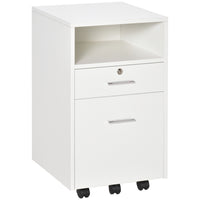 Vinsetto - Classeur à 2 tiroirs pour documents format lettre/A4 avec serrure - blanc-Excellent espace de rangement pour garder votre bureau, votre salle d'étude ou votre chambre bien rangés 
