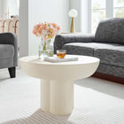 Modway - Caspian Béton rond Table basse - Blanc-Base de piédestal en forme de trèfle
