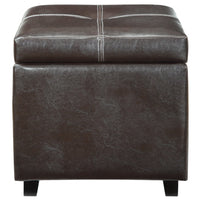 Modway - Treasure Vinyle rembourré Ottoman - Espresso-Ottoman de stockage