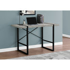 Monarch Specialties - 7316 Bureau 48 po L - Faux Bois Gris/Metal Noir-Des pieds en métal robustes au fini noir sont intégrés dans le dessus de bureau pour un effet visuel intéressant
