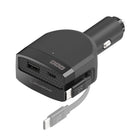 Scosche - chargeur pour l’auto 85 watts avec câble rétractable - noir-Solution idéale pour recharger les appareils USB Type-C actuels