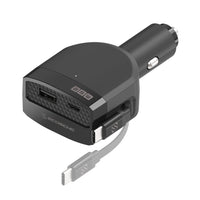 Scosche - chargeur pour l’auto 85 watts avec câble rétractable - noir-Solution idéale pour recharger les appareils USB Type-C actuels