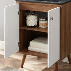 Modway - Transmit 24" Vanette de salle de bain - Blanc Noir-Bassin d’évier en céramique