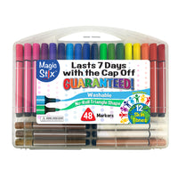 The Pencil Grip - Marqueurs triangulaires Magic Stix - Paquet de 48-Les marqueurs Magic Stix sont un nouveau produit révolutionnaire pour apporter du plaisir créatif et sécuritaire à vos travaux manuels.