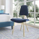 Modway - Ponder Performance Velvet Fauteuil d’appoint de salle à manger - Marine-Rembourrage en mousse dense pour le confort