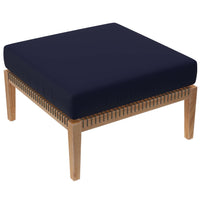 Modway - Clearwater Terrasse extérieure Bois de teck Ottoman in Marine grise-Ottoman extérieur patio
