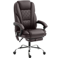 Vinsetto - Fauteuil de massage inclinable pour bureau à hauteur réglable et repose-pieds - marron foncé-Six points de massage par vibration avec trois modes, trois intensités et une minuterie pour détendre votre corps 