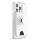 PopSockets - PopWallet+ pour MagSafe avec Anneau Adaptateur Magnétique - Blanc Fresh-Profil élégant qui se glisse aisément dans la poche
