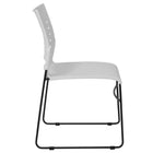 Flash Furniture - Chaise empilable blanche de la série HERCULES à base traîneau d'une capacité de 881 lb avec dossier ventilé-Entretoise transversale avant