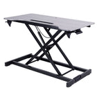 Rocelco - S'asseoir pour se tenir debout surélevé de bureau à hauteur réglable avec plateau à clavier à dégagement rapide - gris-Plateau de clavier fixe pleine taille de 29 po x 10 po