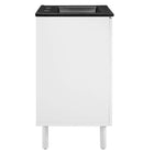 Modway - Calla 24" perforé Métal Vanette de salle de bain - Noir Blanc-Trous centraux de 8"