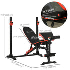 Soozier - Banc De Musculation Avec Support De Développé Incliné Pour Entraînement Complet Du Corps-L’assise et le dossier sont rembourrés pour un confort maximal pendant l’entraînement  