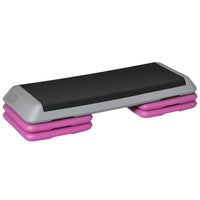 Soozier - Stepper Plateforme Aérobie Réglable 43 po 3 Niveaux Avec Rehausses 4 po, 6 po, 8 po Entraîneur Cardio Fitness - Noir Violet-Excellente plateforme d'entraînement cardio pour tonifier, perdre du poids et renforcer le corps    