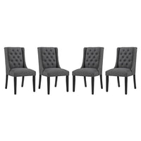 Modway - Baronet Tissu Chaise à manger Ensemble de 4 - Gris-Fauteuil d’appoint moderne élégant