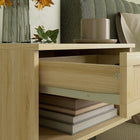 HOMCOM - Tables de chevet flottantes avec tiroir et étagère ouverte - bois naturel - lot de 2-La teinte naturelle du bois et les détails en rotin s'harmonisent parfaitement, ajoutant une touche nordique chaleureuse et aérée à votre décoration intérieure