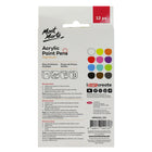 Mont Marte - Feutres acryliques Signature - Pointe large 3 mm - Assortis - Lot de 12-Convient pour le carton, la toile, les pierres, la poterie, le plastique, le métal et le papier, et peut également être utilisé sur des peintures acryliques, à la gouache et à l'aquarelle sèches