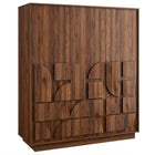 Modway - Bulwark 3 portes Garde-robe, Noyer-Étagères ajustables