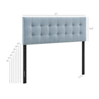 Modway - Emily Tissu tapis Tête de lit Queen size, Bleu ciel-Touffage de boutons
