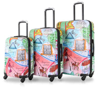 TUCCI Italy - J’aime Paris Art 3 pièces valise à bagages-Ensemble de bagages complets - valises cabine de 20 », 24 » de taille moyenne et 28 » de grande taille pour toute durée de voyage