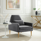 Modway - Liliana Performance Velvet Fauteuil - Charbon de bois-Revêtement en velours de performance