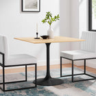 Modway - Lippa 36 po Carré Bois Table à manger, Noir Naturel-Bords biseautés