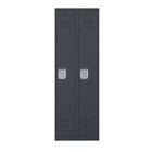 Ceha - Série RH, batterie de 2, casier 1 niveau avec aérations à persiennes, poignée encastrée - gris graphite-Conçu pour résister à une utilisation intensive quotidienne