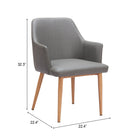 Zuo - Wisom Chaise de salle à manger - Gris - Ensemble de 2-Garantie limitée de 3 ans
