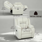 HOMCOM - Fauteuil de massage inclinable avec moteur silencieux - blanc crème-Large assise à ressorts de 23,2 po (59 cm) et dossier rembourré pour un soutien prolongé 