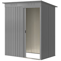 Outsunny - Remise de jardin extérieure 5,2 pi x 3,5 pi, avec aérations, gris clair-La conception haute de cet abri de jardin aide à réduire les chocs à la tête au quotidien

