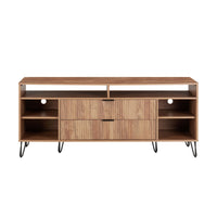 Manhattan Comfort - Meuble TV moderne DUMBO 62,99 po - Brun doré-Meuble TV de style milieu du siècle pour salon