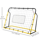 Soozier - But De Soccer 6 x 4 pi Avec Filet De Rebond, 5 Angles Réglables Pour Entraînement Soccer, Baseball, Basketball-Cadre en acier avec un revêtement en poudre pour une utilisation durable    