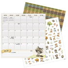 DateWorks - 2026 Calendrier Mural Magnétique Familial 16 Mois - 12 po x 12 po - Animaux - Bilingue -7