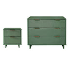 Manhattan Comfort - Granville commode et table de chevet modernes - vert sauge - ensemble de 2-Commode de chambre moderne-contemporaine avec une touche de glamour comprenant 1 commode et 1 table de nuit