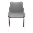 Zuo - Magnus Chaise de salle à manger - Gris ardoise/Noyer - Ensemble de 2-Confort moelleux et rembourrage durable