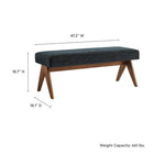 Modway - Lyra 47" Tissu tapis Banc - Azure-47 pouces