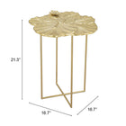 Zuo - Lotus Table d’appoint - Or-Garantie limitée de 3 ans