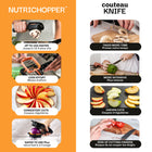 Bell+Howell - Hachoir multi-usages Nutrichopper-PORTABLE & RANGEMENT FACILE La taille est de 8,25 pouces de long, y compris la poignée, et elle est construite avec une fonction de verrouillage rapide qui vous permet de stocker votre Nutri Chopper dans un tiroir, en toute sécurité.