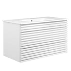 Modway - Render Support mural de 36" Vanette de salle de bain - Blanc blanc-Vanité moderne du milieu du siècle