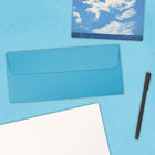JAM Paper Enveloppes recyclées à fermeture gommée Brite Hue, format livret, 4 1/8 x 9 1/2 po, bleu, paq./100-Ouverture : livret