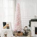 HOMCOM - Arbre de Noël artificiel fin floqué de neige artificielle 7.5pi-Des branches en plastique réalistes donnent un aspect plein et luxuriant à l'arbre 