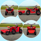 Aosom - quad 6v pour enfants, véhicule électrique pour enfants à batterie - rouge-Pneus résistants à l'usure pouvant s'adapter à plusieurs types de sols 
