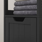 Kleankin - Armoire colonne étroite autoportante pour salle de bain - noir-Matériau : MDF 