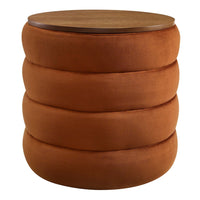 Modway - Mezzo Manche Performance Velvet Ottoman de stockage - Rouille-Chenal Touffé