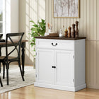 HOMCOM - Buffet 31,5 po L - armoire latérale - grain de bois blanc-Une étagère avec 3 options de hauteur vous permet de personnaliser le rangement pour les appareils de cuisine et les essentiels 